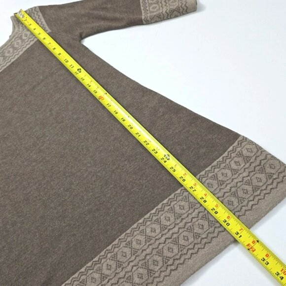 Temptation Women's Dress Cream Taupe Jacquard Knit Acrylic Wool Blend Size S - Picture 15 of 15